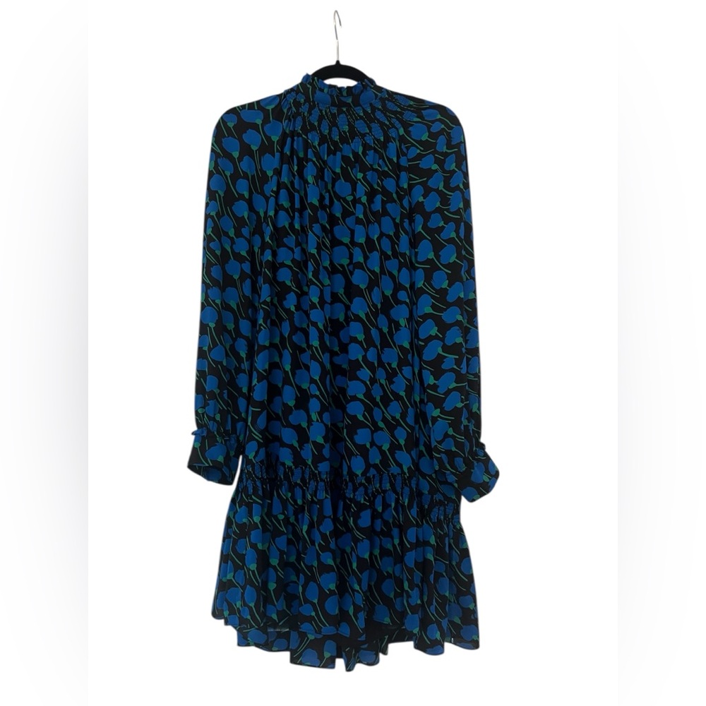 kate spade Black Dress with Blue and Teal Leaf Print